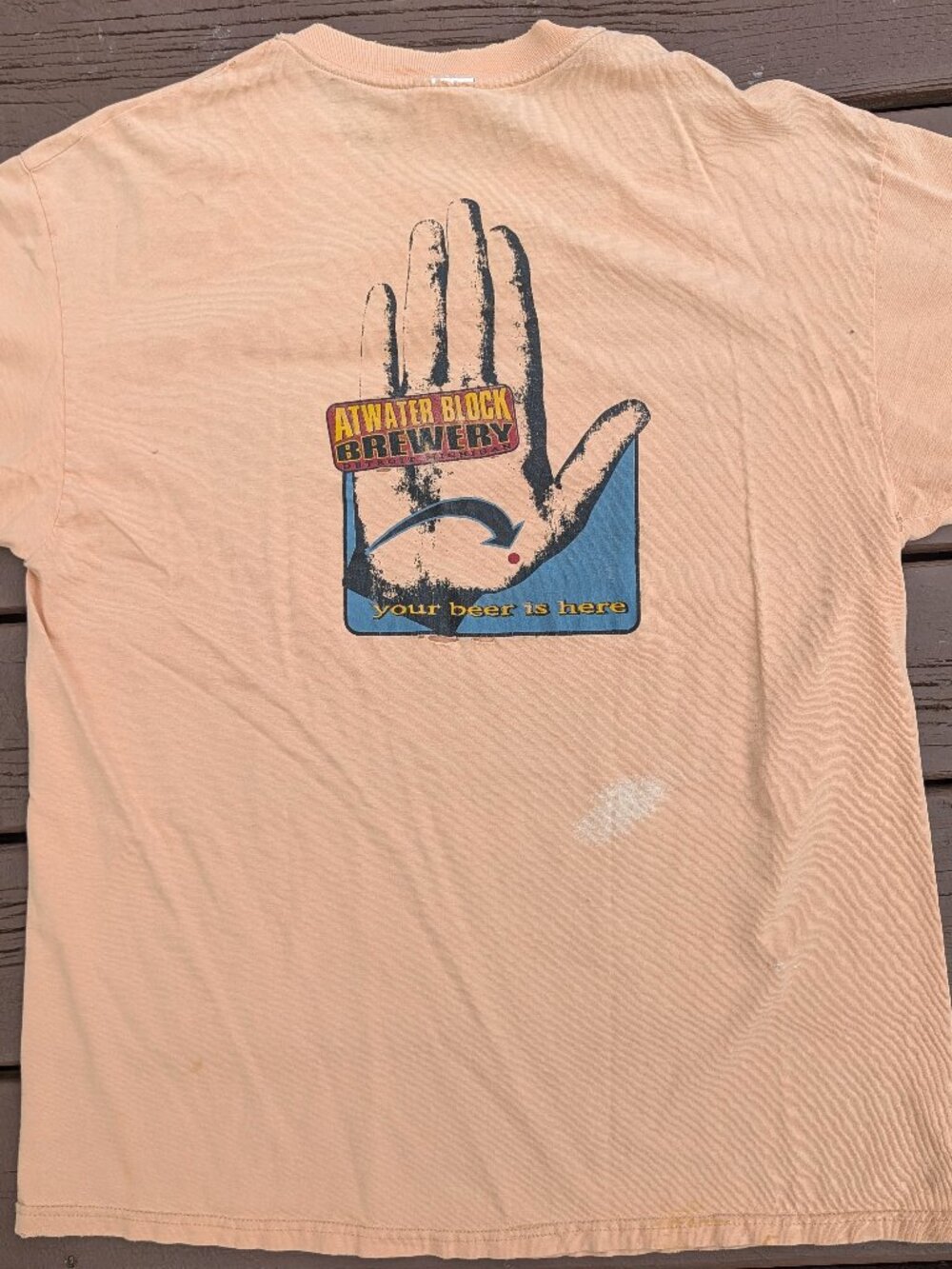Vintage Atwater Block Brewery Detroit, MI Men's Orange T-Shirt Men's Size XL